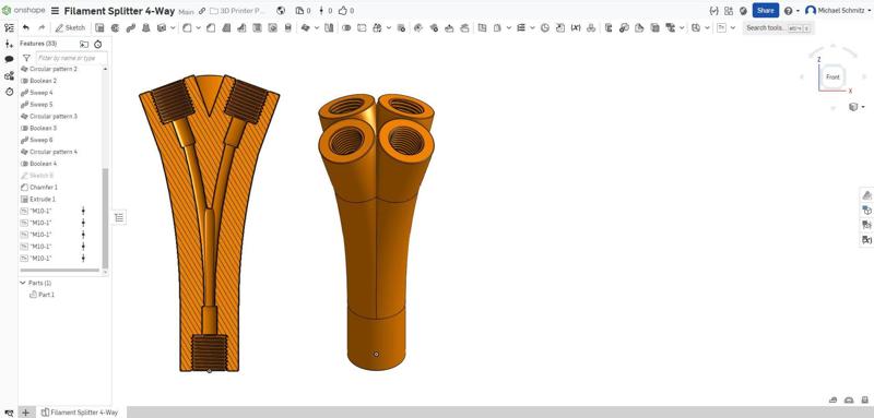 filament splitter 4-way