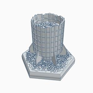 Sci-Fi Ruined Building 46 Hex Map Scale HMSSFR046