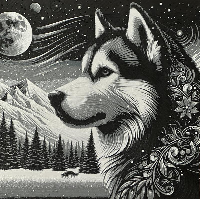 snow husky 2 - filament painting