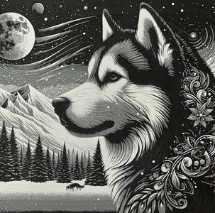 snow husky 2 - filament painting