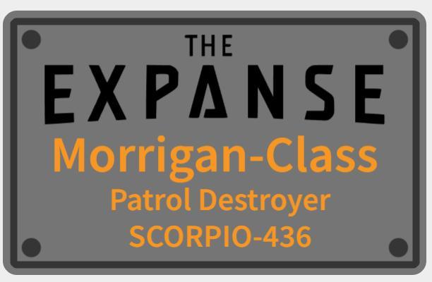 Display sign for Morrigan Class from the Expanse