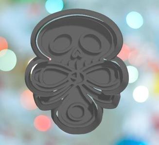Skull Rattle With Bow Cookie Cutter