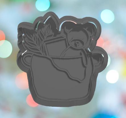 Baby Shower Basket With Bear Cookie Cutter