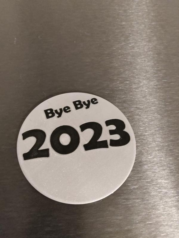 Happy New Year Coaster with year - double sided