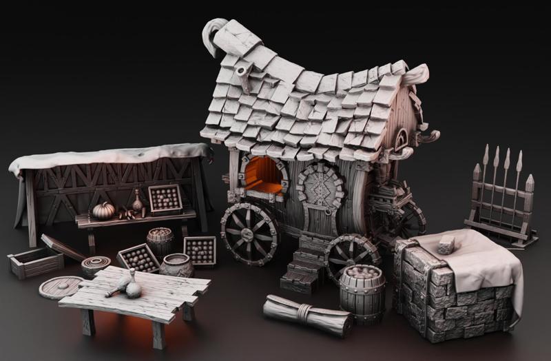 trading shop with interior