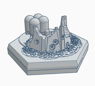 Ruined Mech Bunker with Coolant Pool Hex Map Scale HMSMilR013