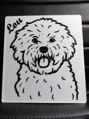 Maltese Bolognese puppy dog 2D art