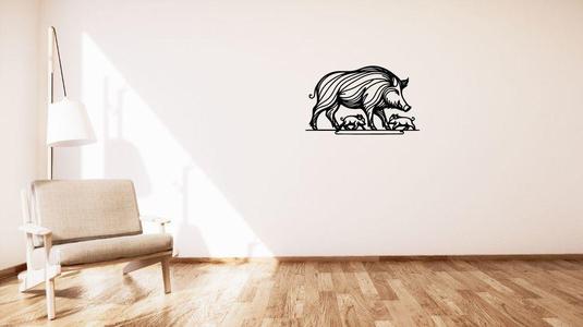 Wild pig with piglets / Divoké prase se selaty wall decoration