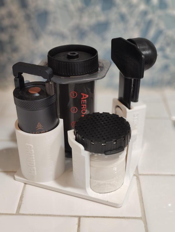 AeroPress Coffee Station with VSSL Grinder Storage for RV, Van, Boat or Home