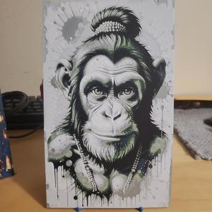 Chimp with a man bun - HueForge