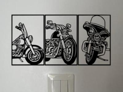 Wall decor Motorcycle Triptych