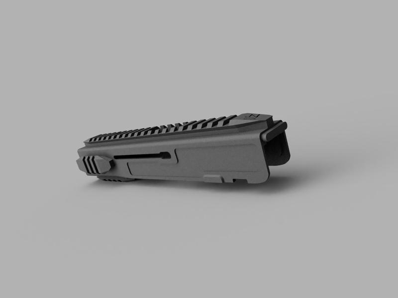 Airsoft VZ61 tactical receiver with extended rails
