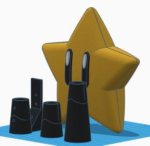 Mario Star, Double-sided, Tree Topper, Table-Top, or Wall Mount