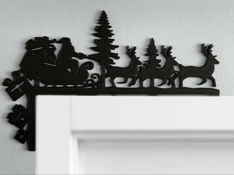 wall art Corner door Christmas Santa Claus