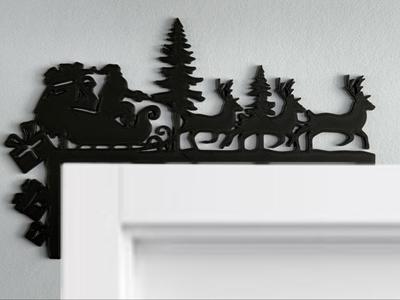 wall art Corner door Christmas Santa Claus