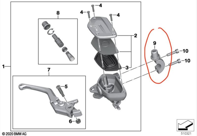 S1000R SOS button holder no mirror