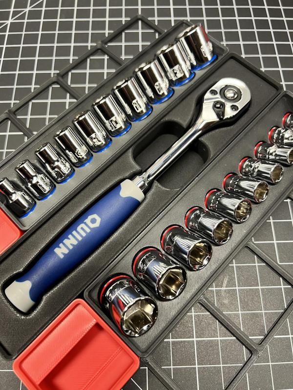Gridfinity Tray for Quinn 1/4" Drive Ratchet