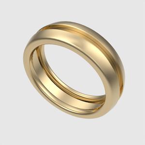 Sleek Double-Band Fusion Ring 3D print