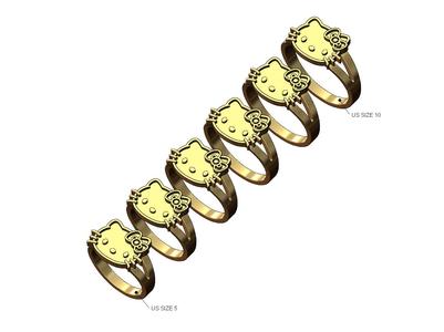 Hello kitty enamel ring US sizes 5to10 3D print model