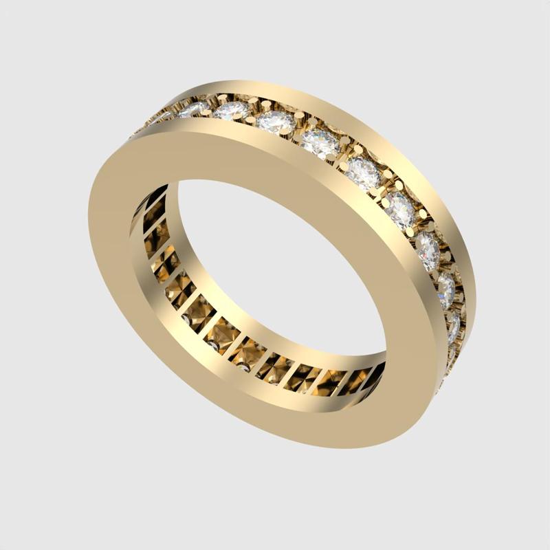 Elegant Eternity Wedding Ring 3D print