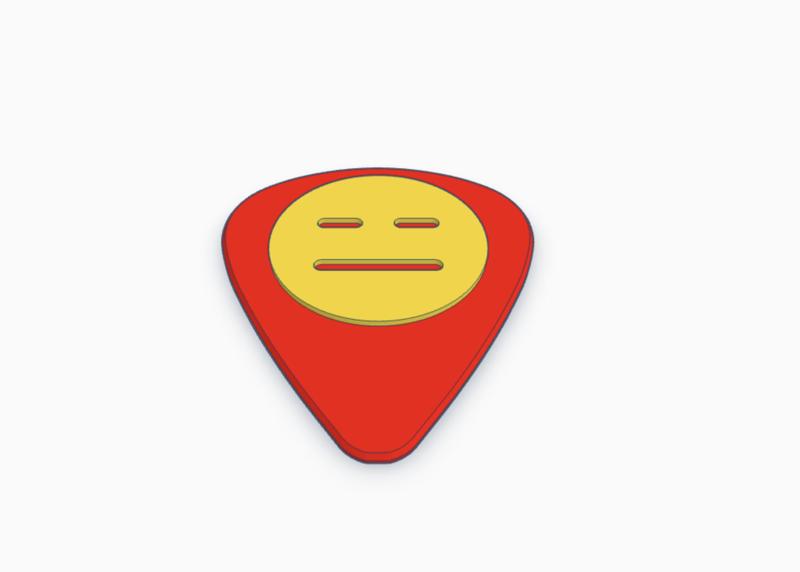 Expressionless Emoji Guitar Pick