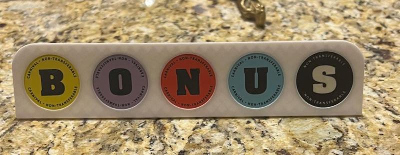 Display frame for BONUS tiles Carnival Cruise Lines