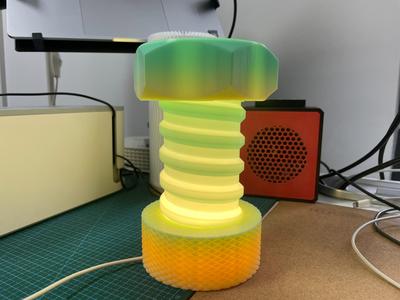 Knurled bolt and nut lamp