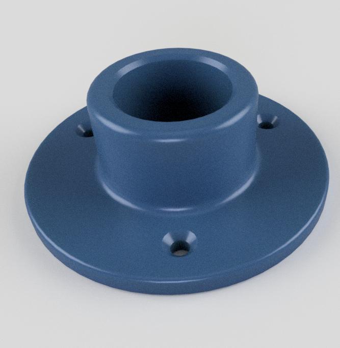 Wall mount for 25mm pipe + rosette