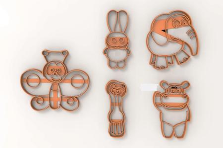 cookie cutter cookie cutter x5 pack cookie cookie cutter 8cm bunny baby tv rabbit elephant