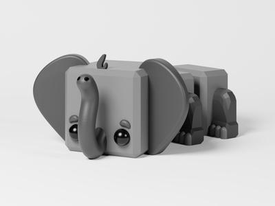 Cute, Flexi Elephant (Articulated)