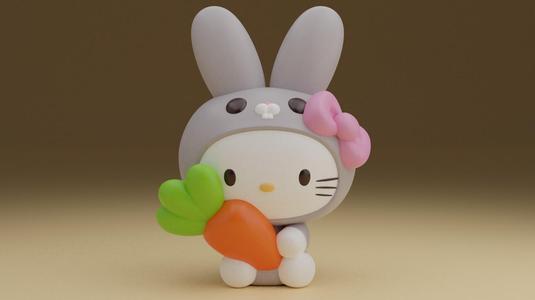 Hello kitty rabbit figure