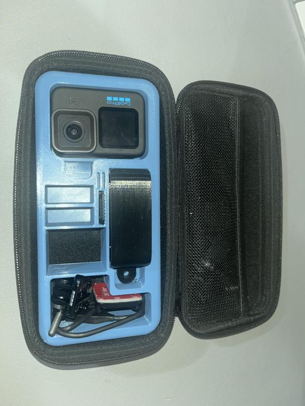 GoPro CASE organizer 9,10,11,12, vertical mount, sd adapter, 2 micro sd slot, 2 battery and original charger