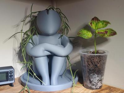 Hand on Chin Planter – Creative Face Pot 