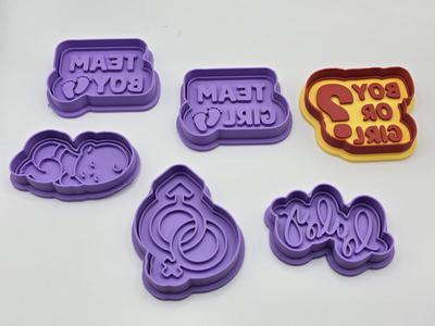 Boy Or Girl Babyshower Cutter Cookie Playdoh Stamp