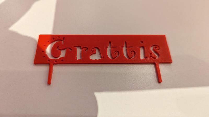Grattis Cake sign