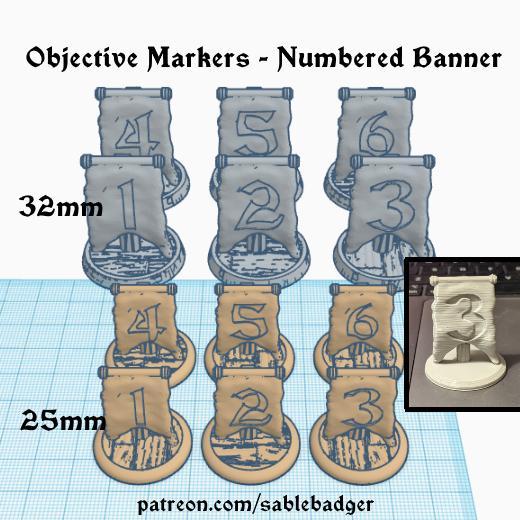 Objective Markers - Numbered Banners