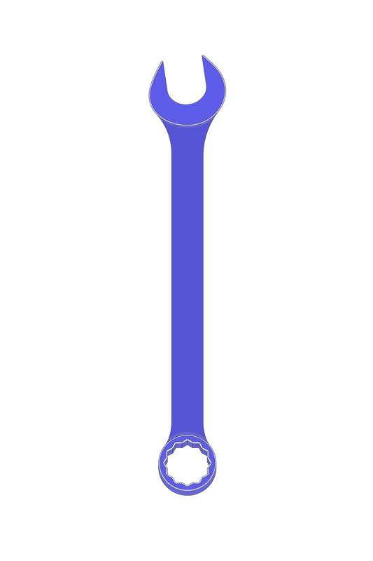 Mechanical wrench, ring flat, size 27 mm.