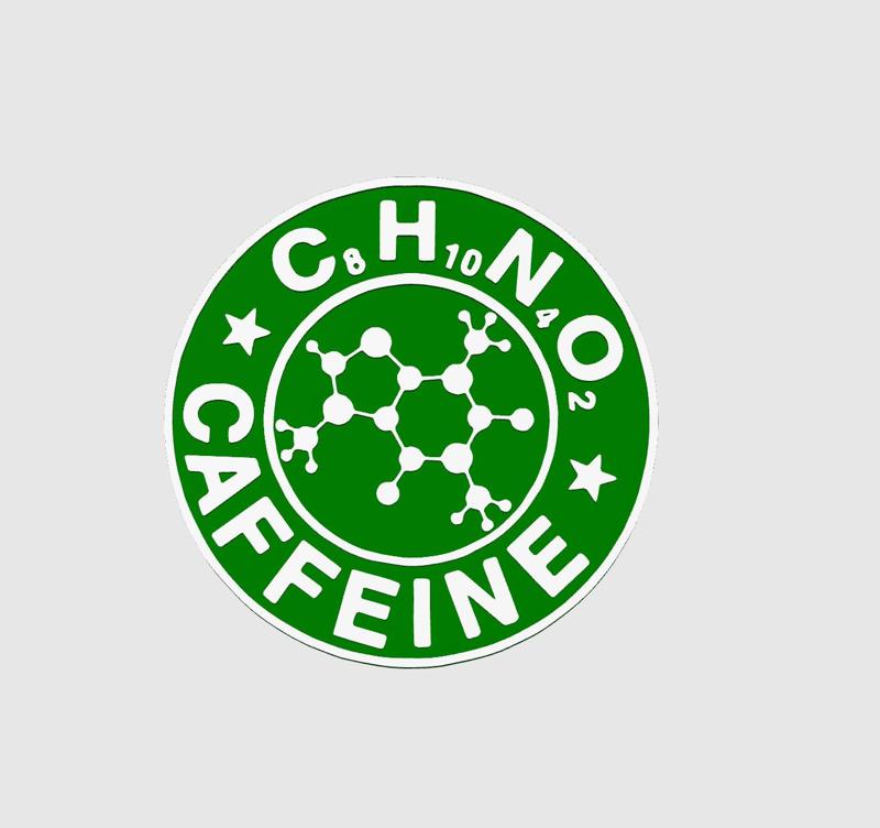 Caffeine molecule coaster / badge