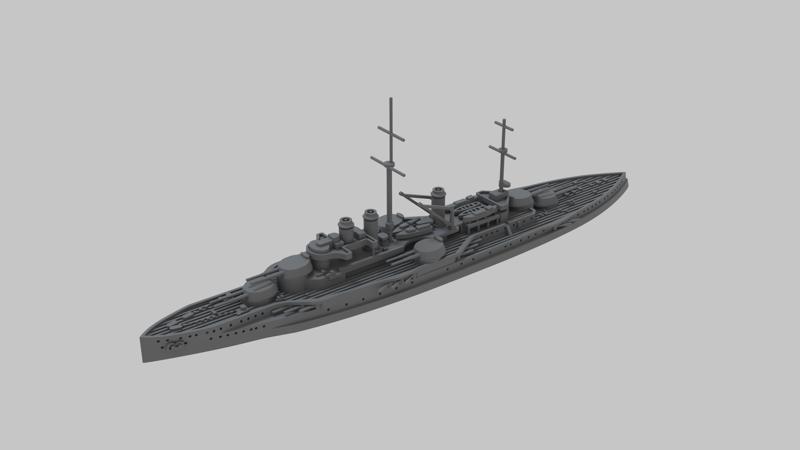 WW1 Marine Nationale Courbet Class Battleship