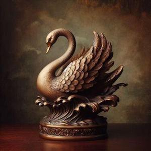 Elegant Bronze Swan Figurine