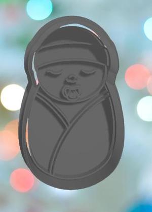 Baby Shower Baby Boy Swaddle Cookie Cutter