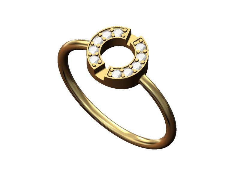 Slotted diamond coin band US size 6 7 8 3D print model