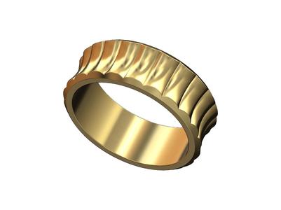 Concave undulated band US size 4to13 3D print model