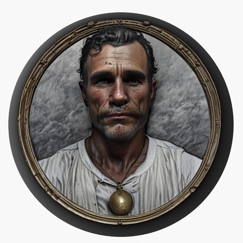 Daniel Day-Lewis medallion pendant