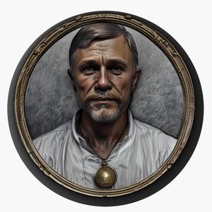 Christoph Waltz medallion pendant