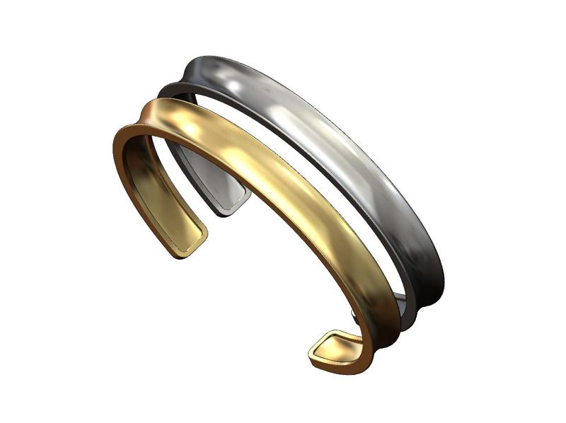 Simple Concave cuff bracelet 3D print model