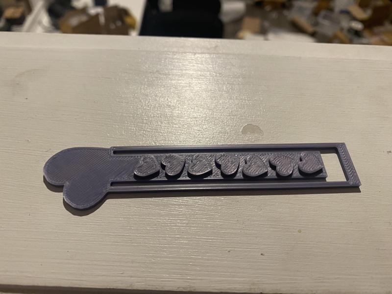 Valentines day bookmark