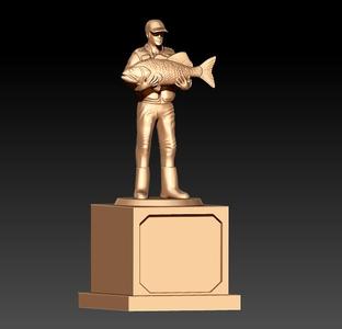 Fishing Trophy cup winner statue - 3d Print