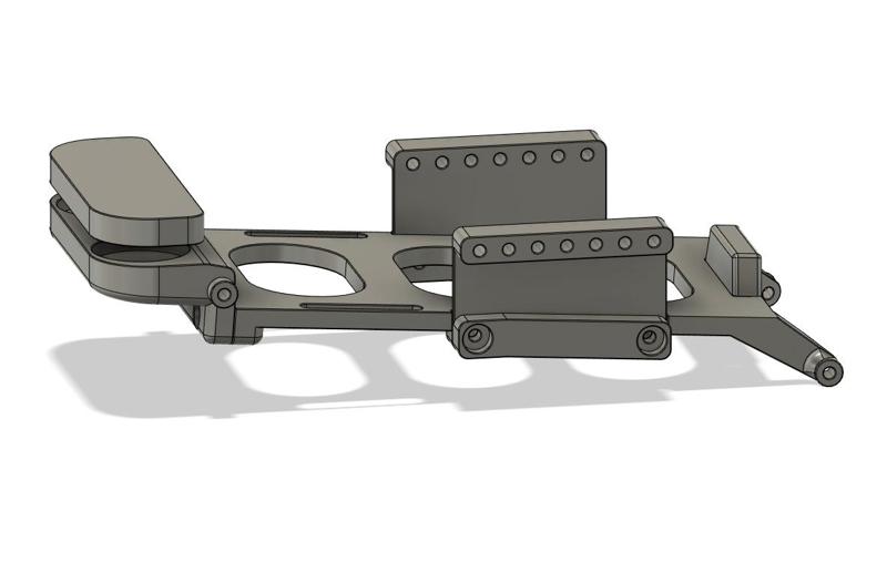 SCX24 Low-Profile Battery Tray and Shock Mount with Body Mount Option