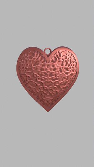 Heart shaped pendant, latticework